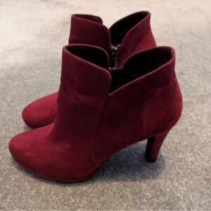 Chic Maroon Heeled Ankle Boots